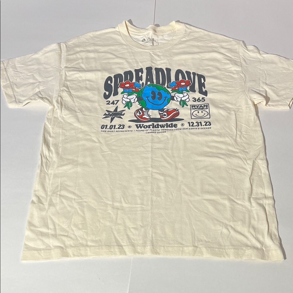 Canned Goods Spreadlove Worldwide Ryan Hatfield Tee T-Shirt Top Large Unisex